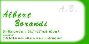 albert borondi business card